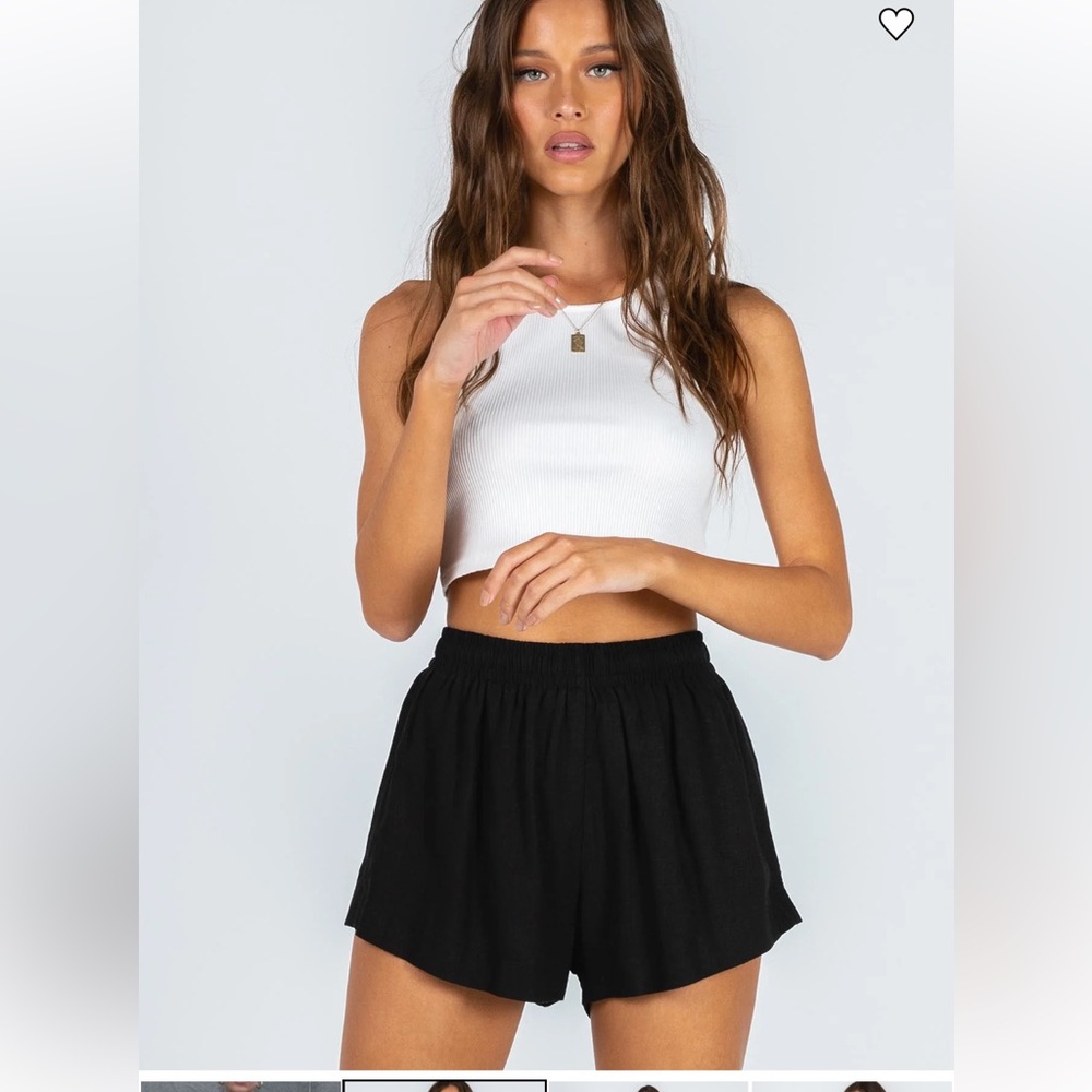 Princess Polly Black High Waist Distant Shorts